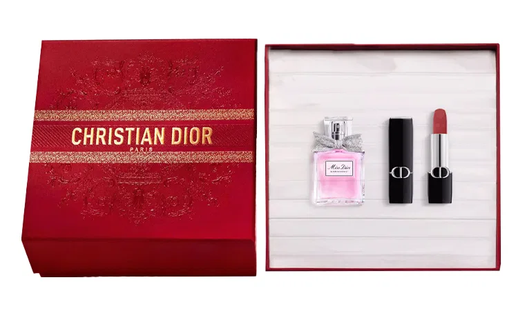 Женский парфюмерный набор с туалетной водой и помадой DIOR, Red Lip Box — фото 2