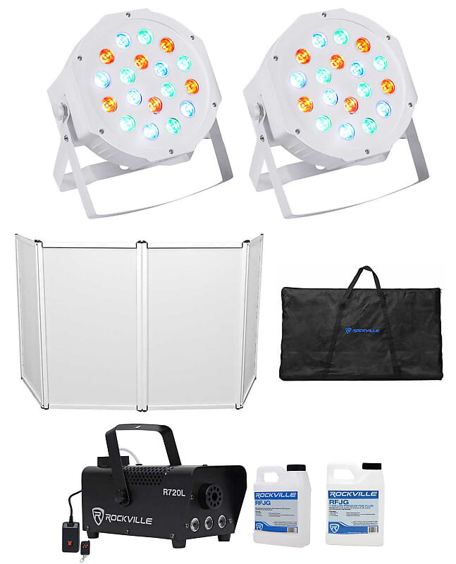 

Rockville RFAAW DJ Event Facade Booth + Дорожная сумка + Fogger + Fluid + 2 RGB Wash Lights RFAAW+(2) Rockpar50 WHT+R720L+RFJG