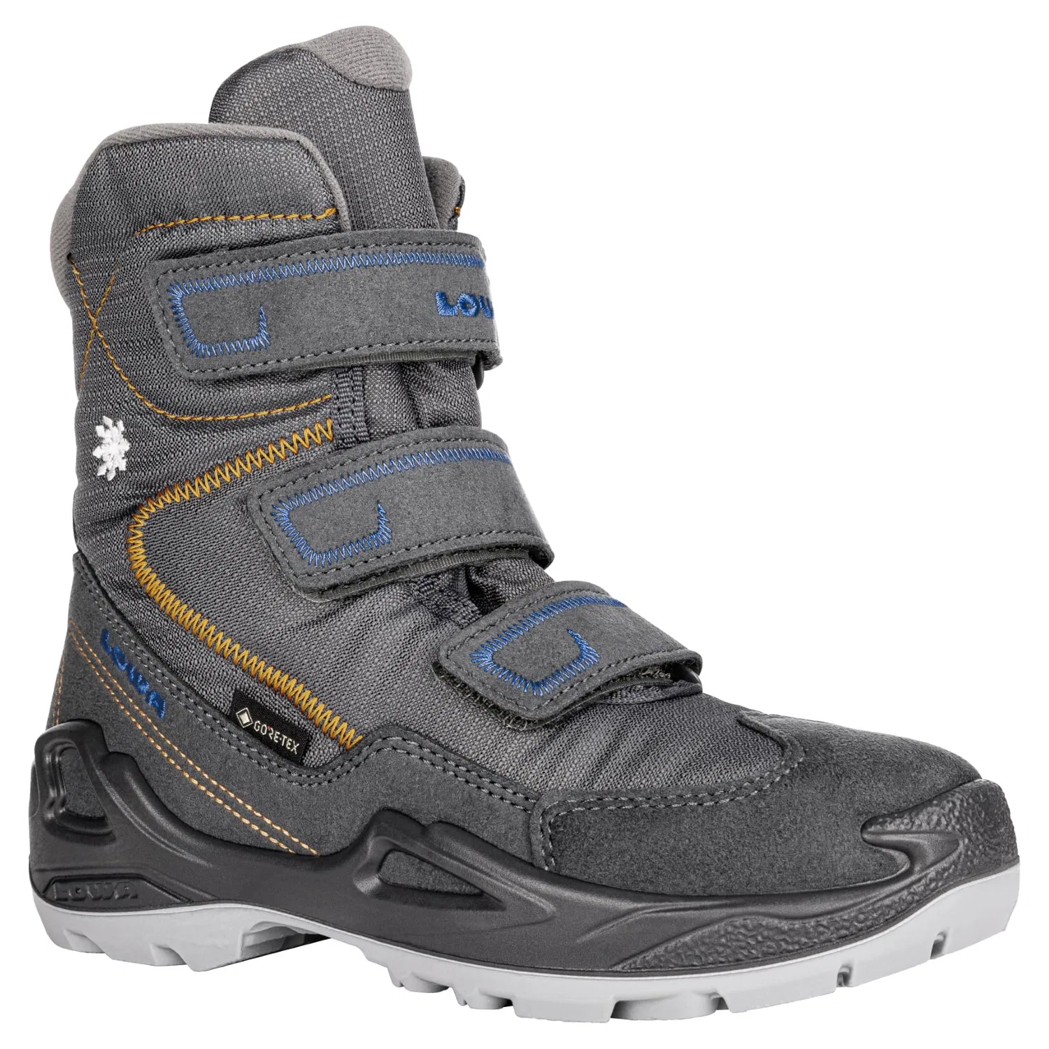 Детские ботинки для мальчиков с принтом Milo Gtx Hi LOWA, Anthrazit Blue — фото 4