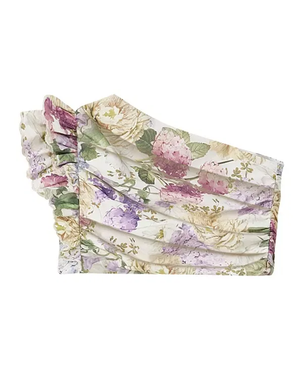 Детский топ для девочек с принтом Seraphina One Shoulder Cotton Top Marlo Kids, Floral