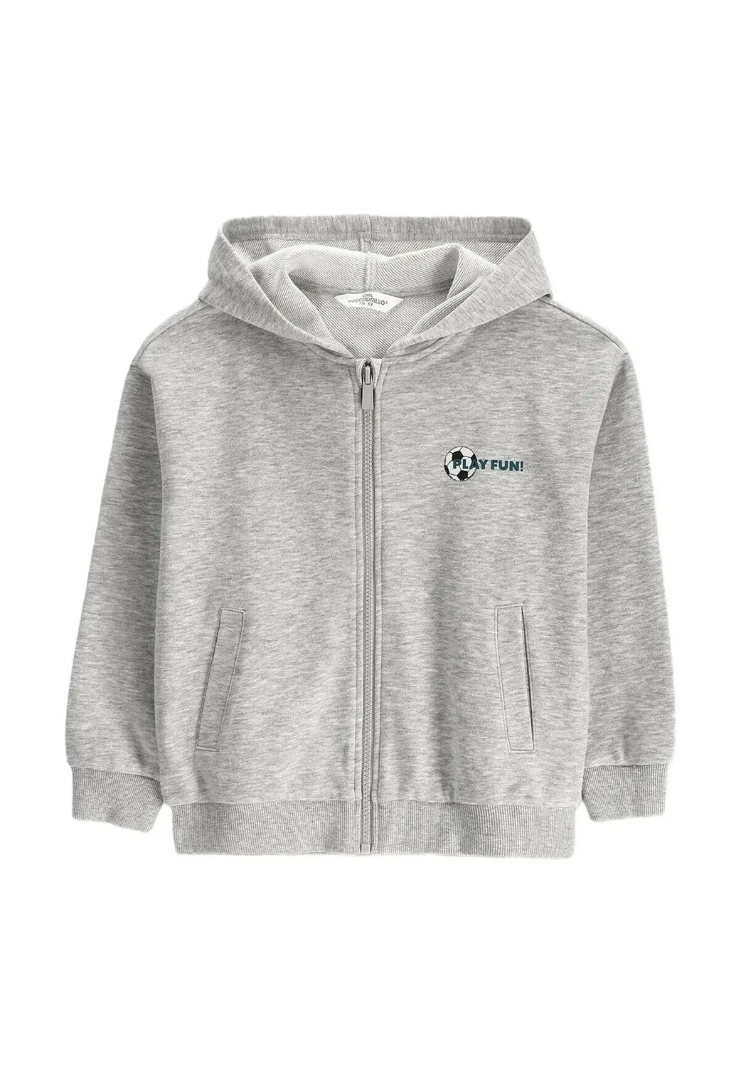 Kinder-Hoodie mit reissverschluss - толстовка на молнии Coccodrillo, Grey