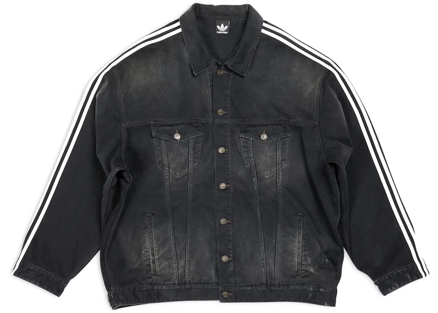 Мужская куртка оверсайз с принтом Balenciaga x Adidas, Black