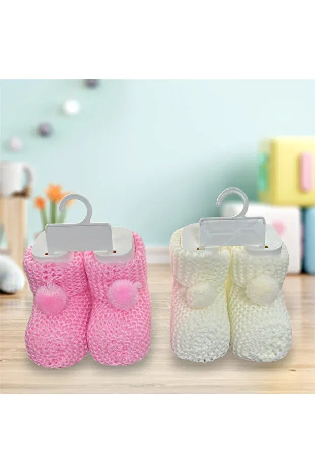 Детские пинетки вязаные Merdümek, Pink Cream