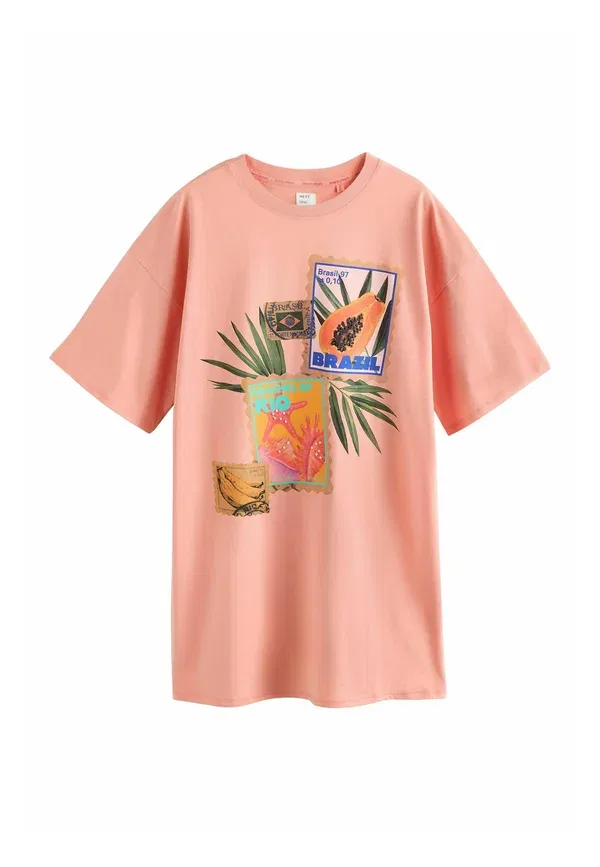 Ночная рубашка из хлопка Nightie Next, Coral Papaya, коралловый — фото 4