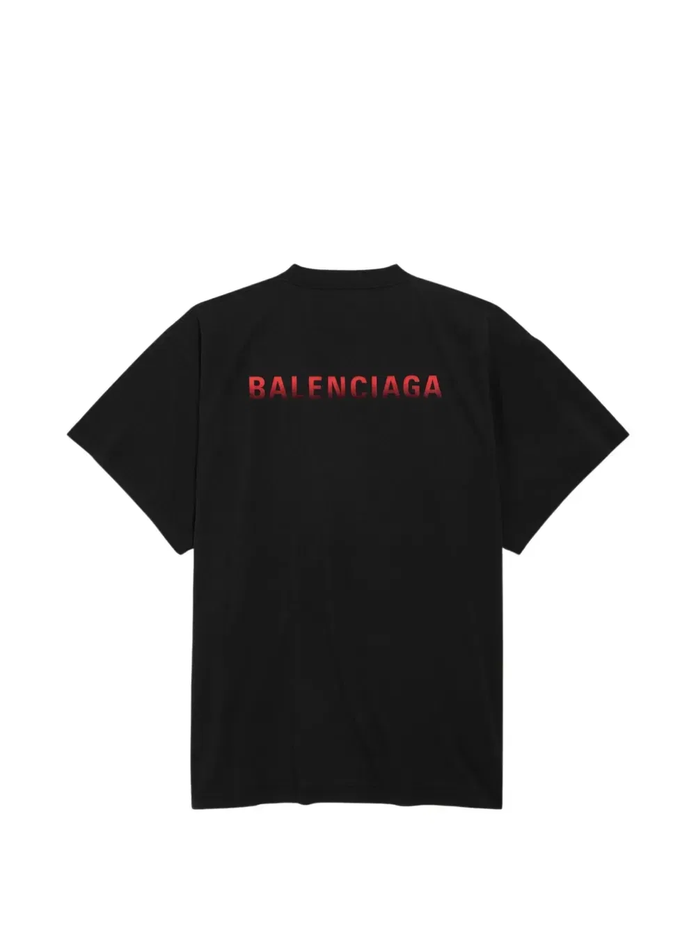 Черная футболка оверсайз Balenciaga с градиентной спиной, черный — фото 2