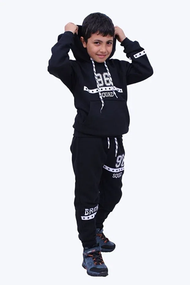 Детский спортивный костюм для мальчиков с принтом Panio Kids, Black — фото 4
