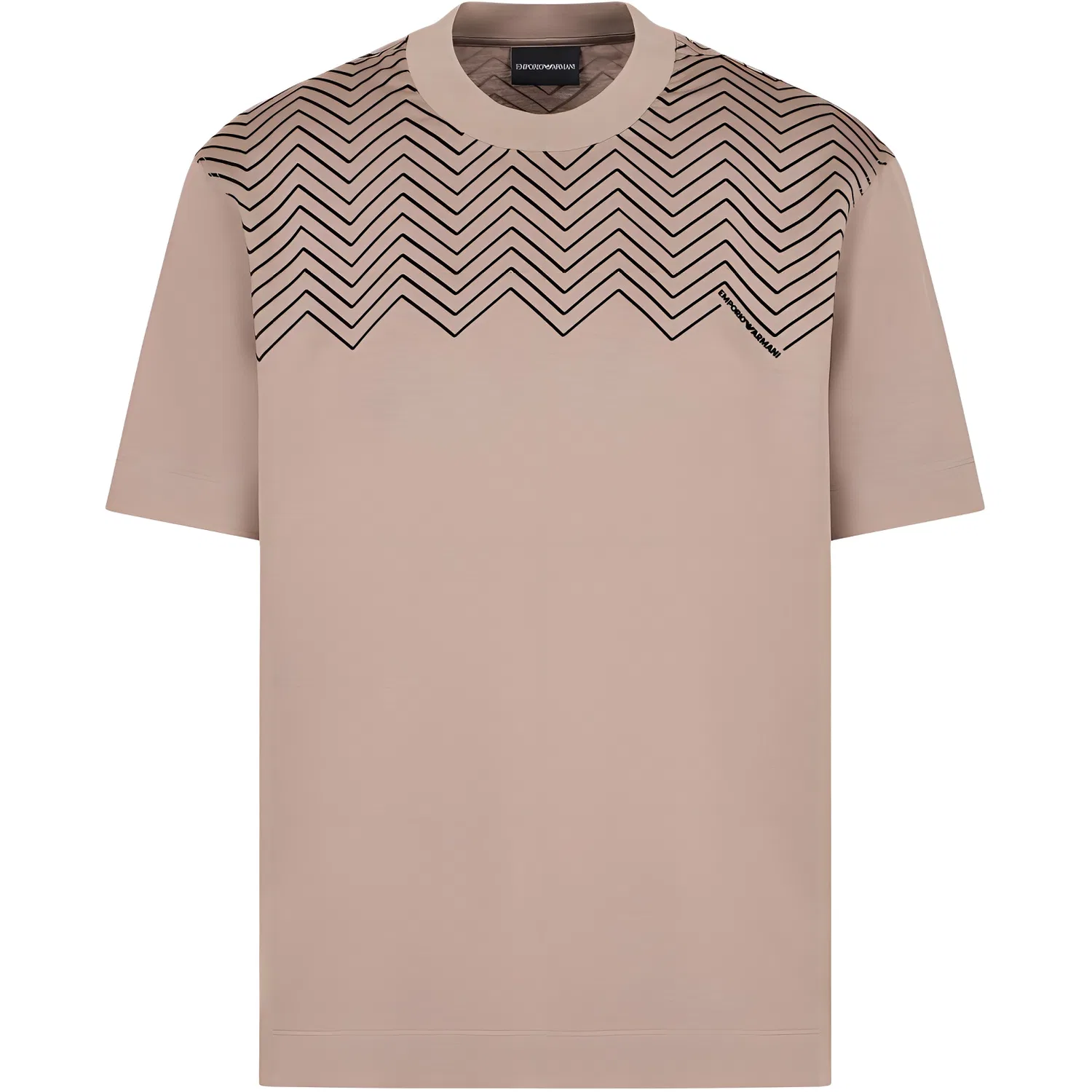 Мужская футболка с шевронным флок-принтом EMPORIO ARMANI, Light Brown