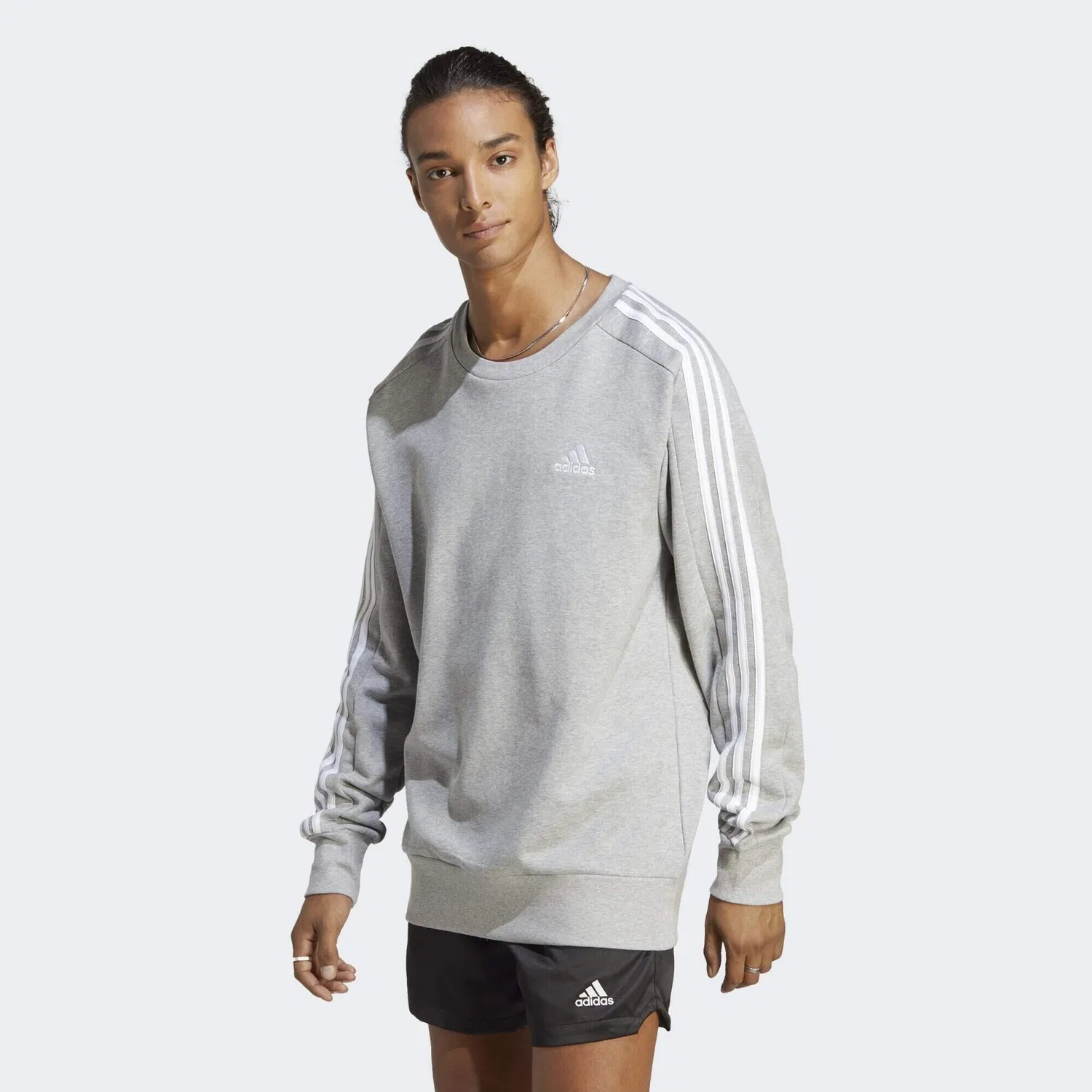 Мужской свитшот с длинным рукавом Essentials French Terry 3-Streifen Adidas, Grau