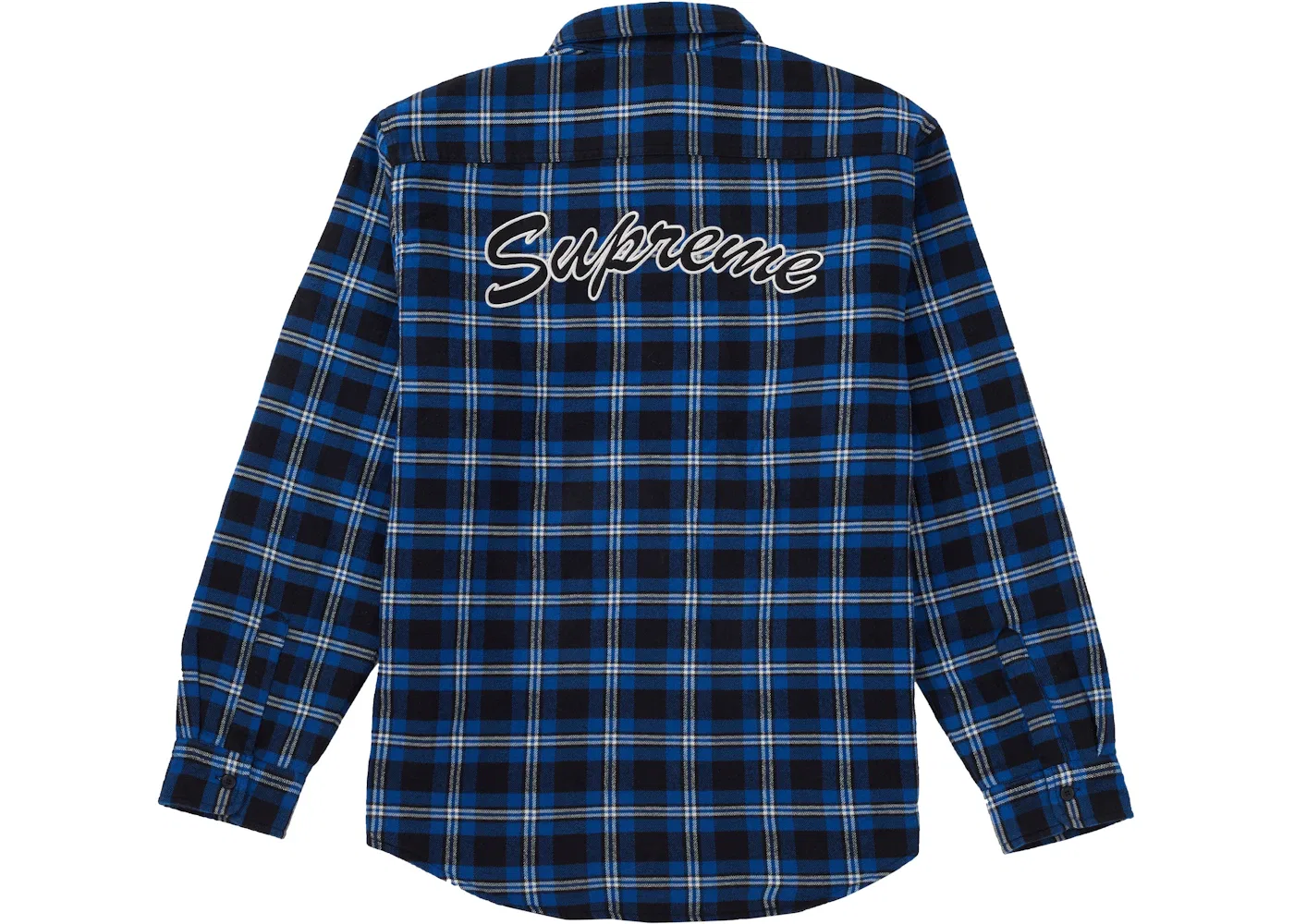 Мужская рубашка из фланели с квилтингом Supreme Arc Logo Flannel Shirt, Black — фото 3