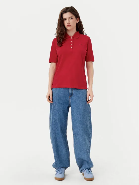 Поло regular fit Tommy Hilfiger, красный — фото 2