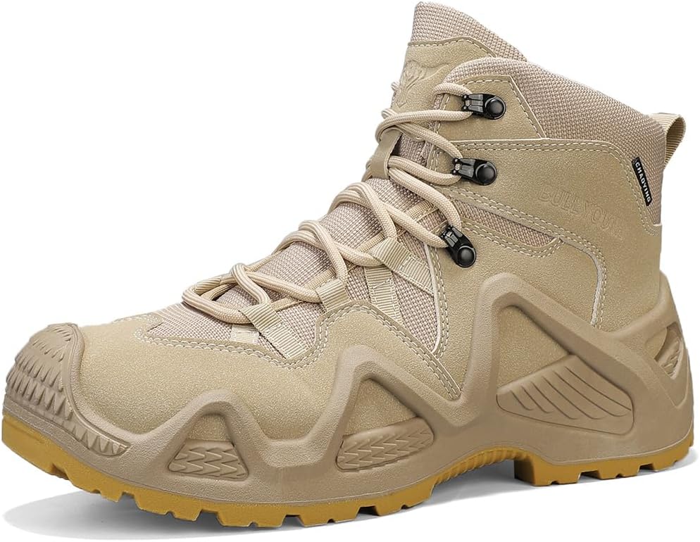 

Мужские легкие походные ботинки QUF, дышащие туристические кроссовки, противоскользящие, для кемпинга, с комфортной подошвой EVA, хаки