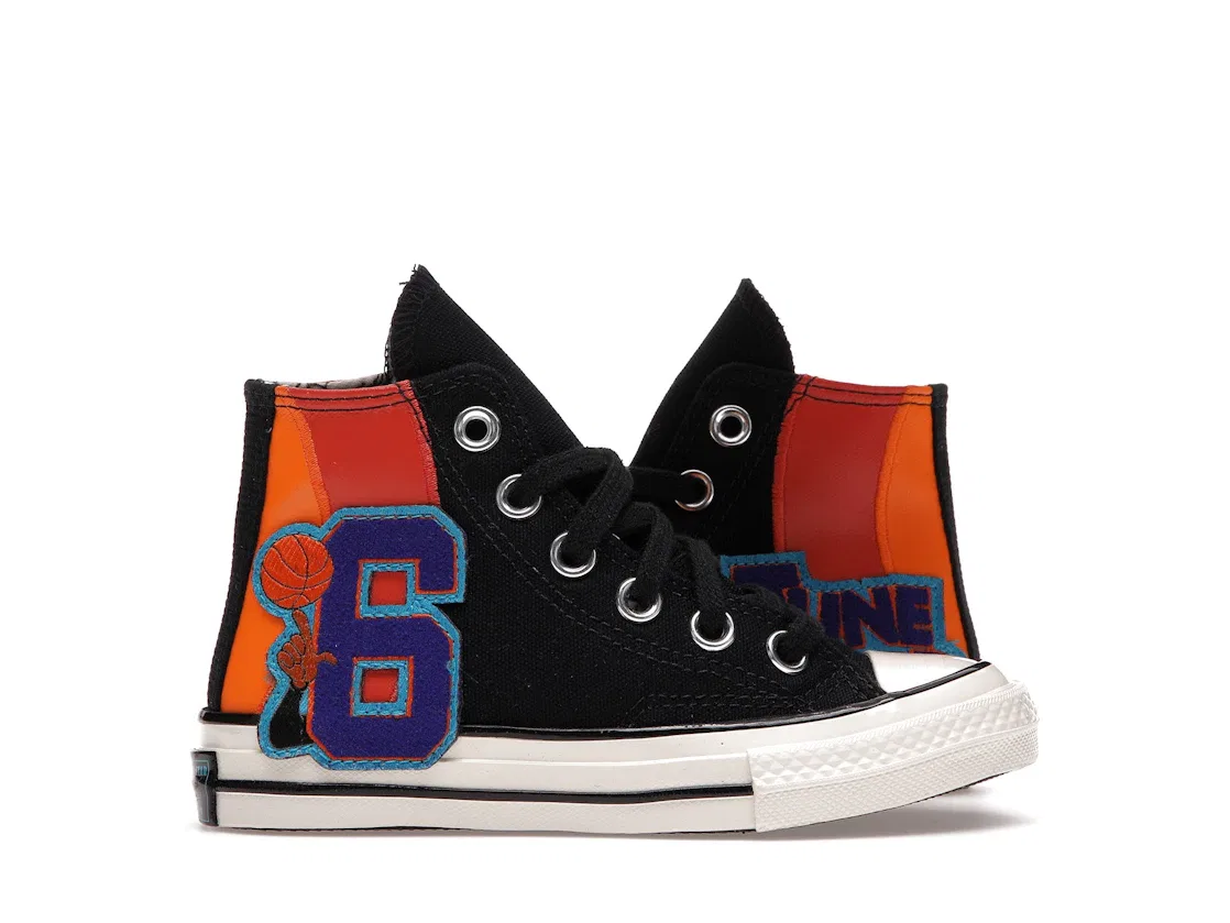 Детские кроссовки высокие Converse Chuck Taylor All Star 70 Hi Tune Squad Space Jam, Black/Mantra Orange/Multi