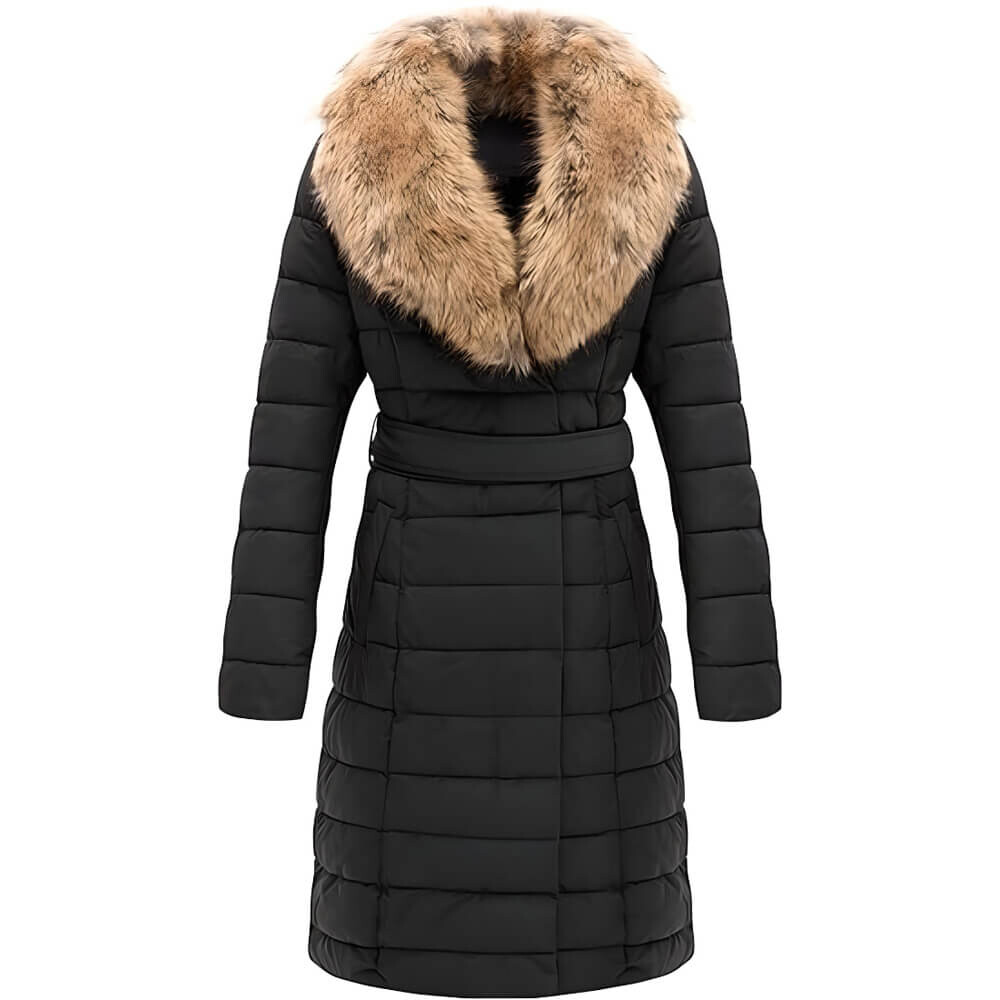 

Пальто Bellivera Faux Leather Bubble Padding Sherpa-Lined with Removable Fur Collar, черный