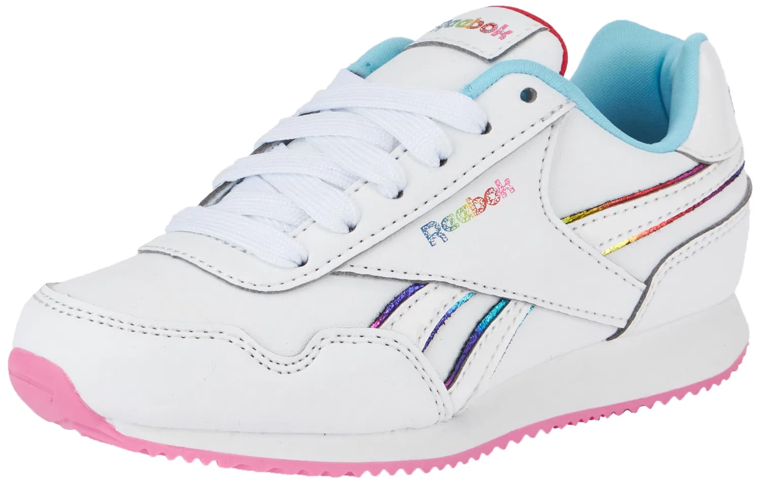 Детские кроссовки для девочек кожаные Reebok Royal Cl Jog 3.0, White Vecred Dgtblu