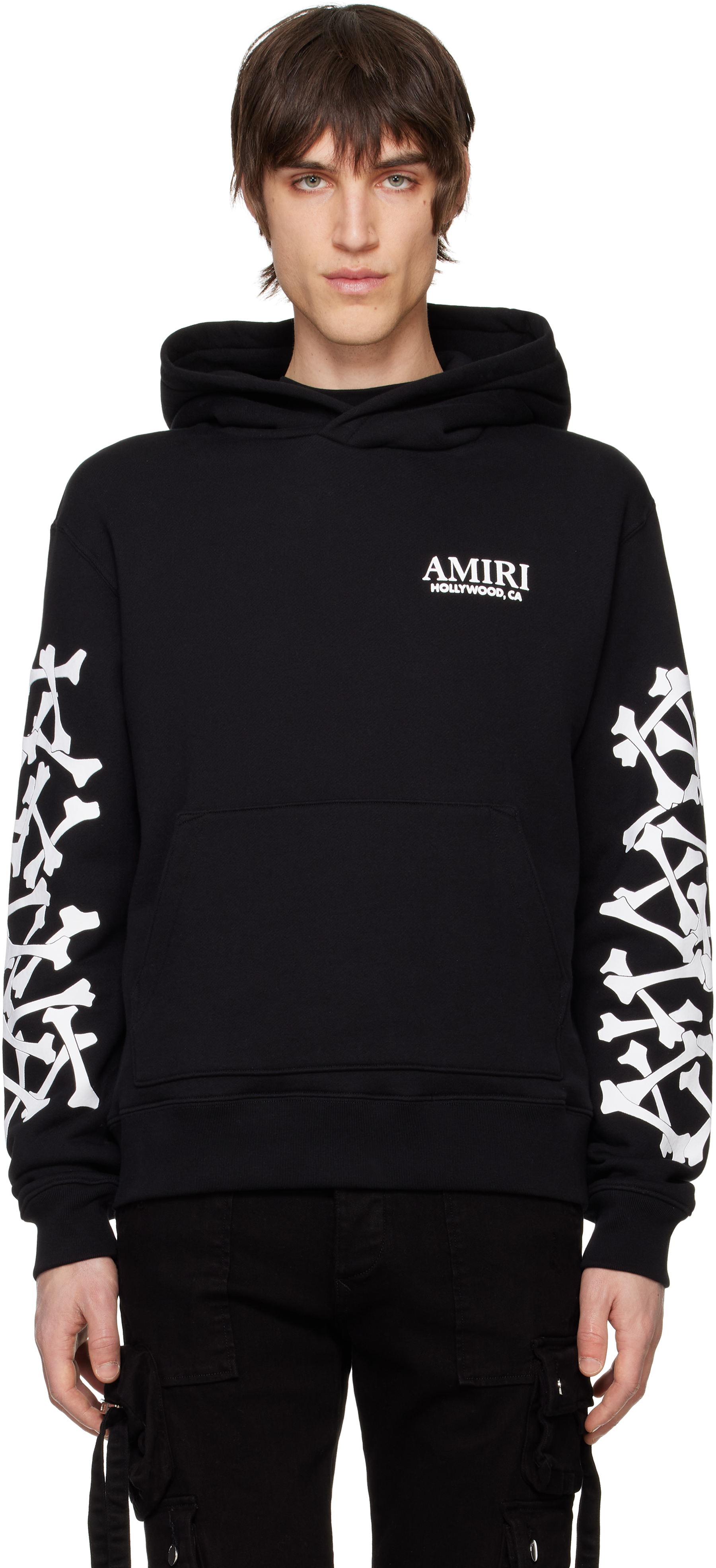 

Толстовка с капюшоном Grey Bones Stacked AMIRI, светло-серый