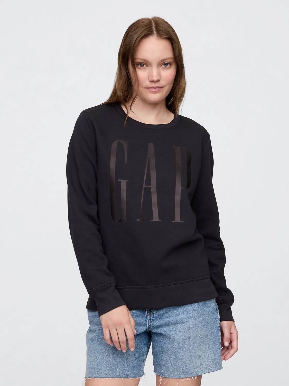 Свитшот Relaxed Logo Gap, черный