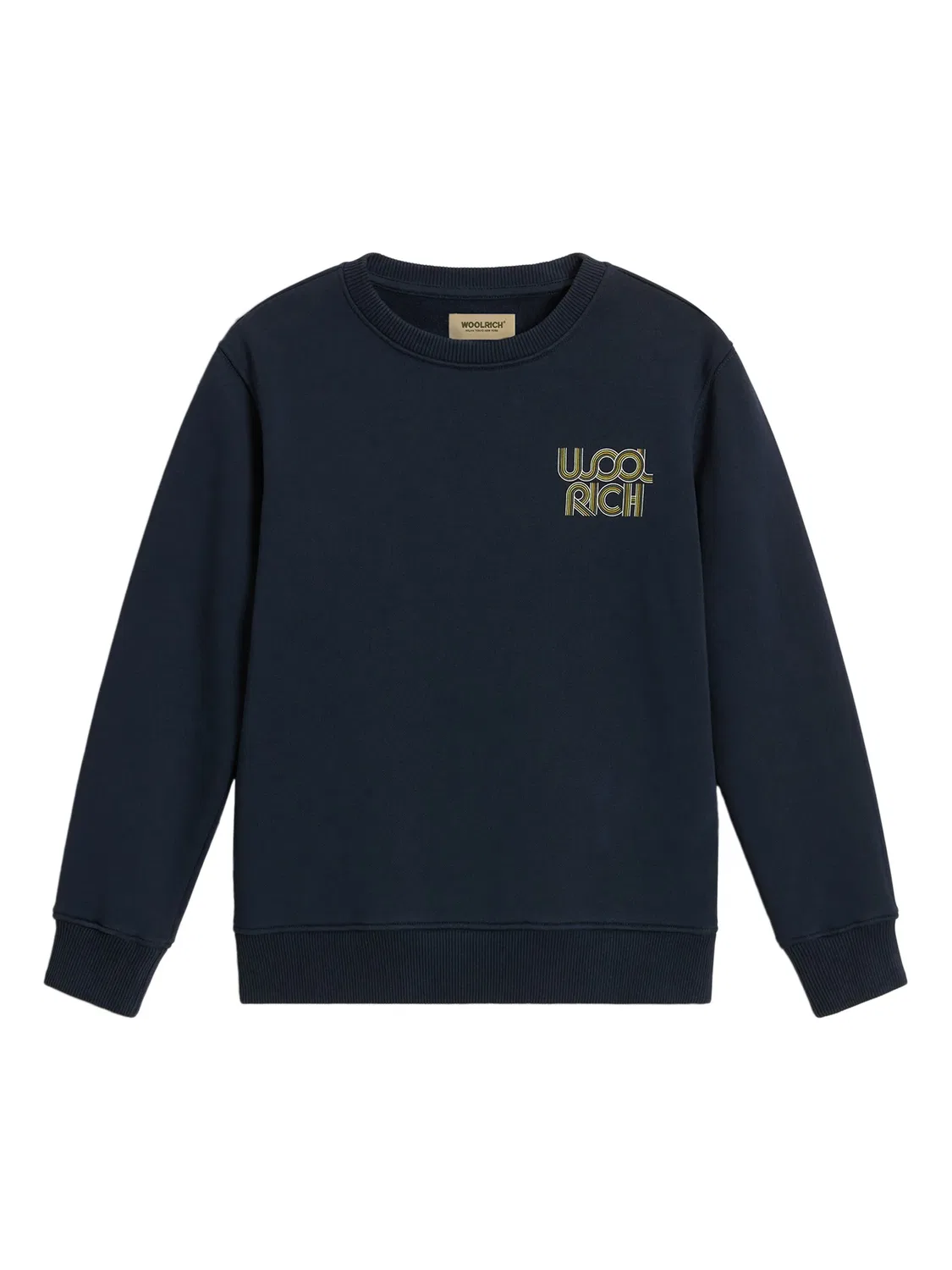 Свитшот с логотипом и флисовой подкладкой Woolrich, темно-синий