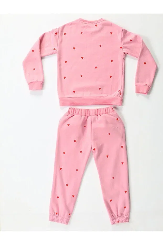 Детский спортивный комплект для девочек с принтом Heart Patterned Girl Power Casabony, Pink — фото 4