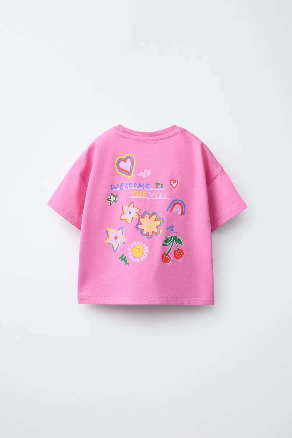 Футболка с принтом слогана ZARA, Dark Pink — фото 2