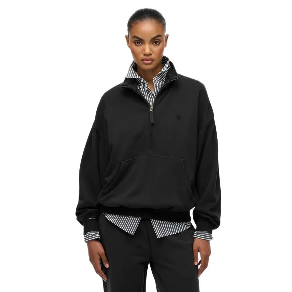Свитер с полузастежкой Superdry, черный