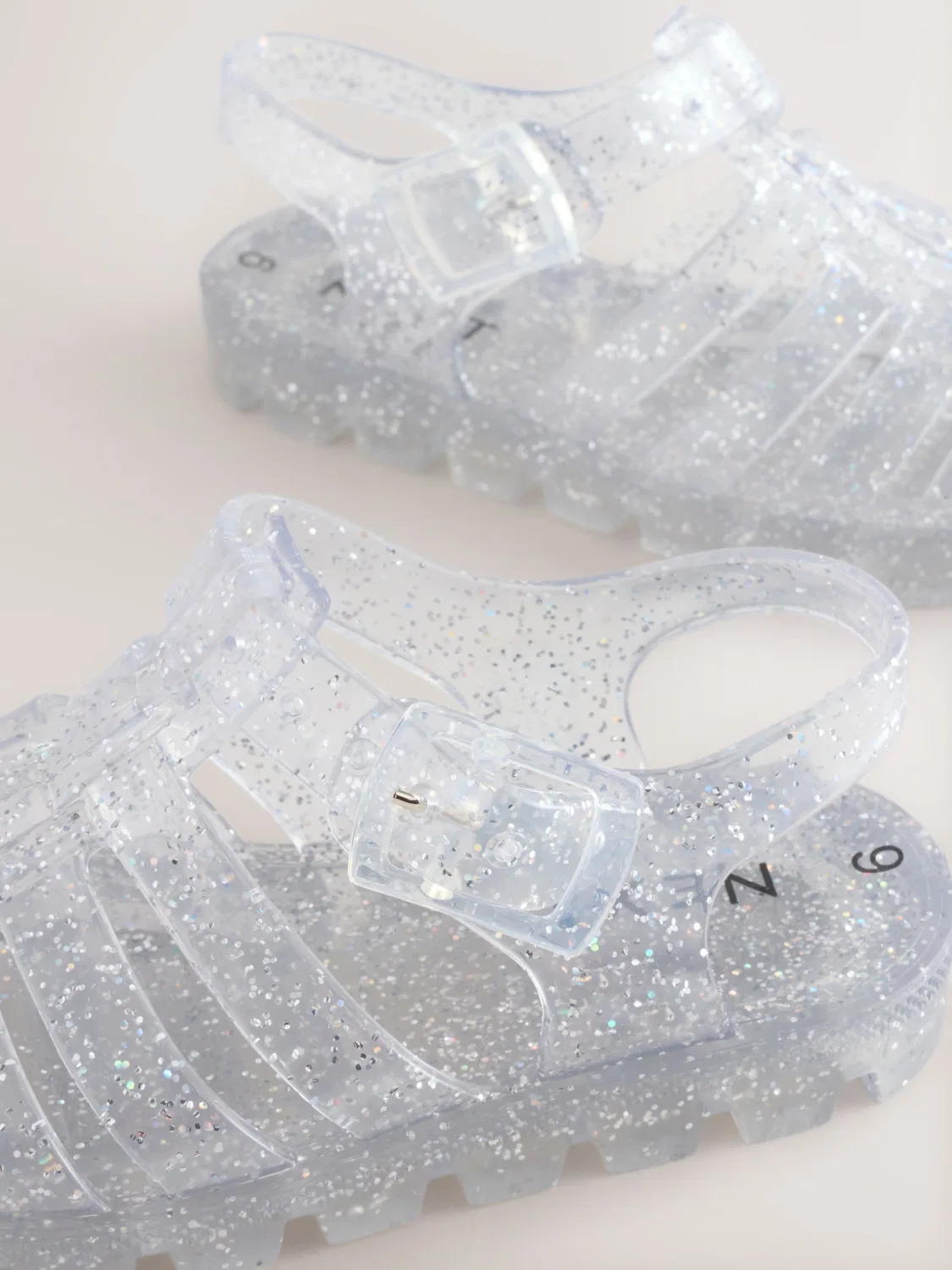 Сандалии джелли Silver Glitter Next, серебристый глиттер — фото 3
