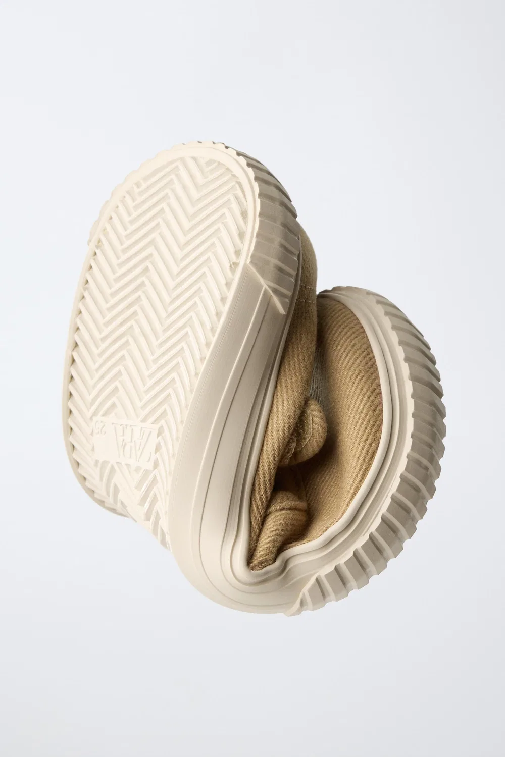 Текстильные кроссовки для ходьбы босиком ZARA, Sand Brown — фото 3