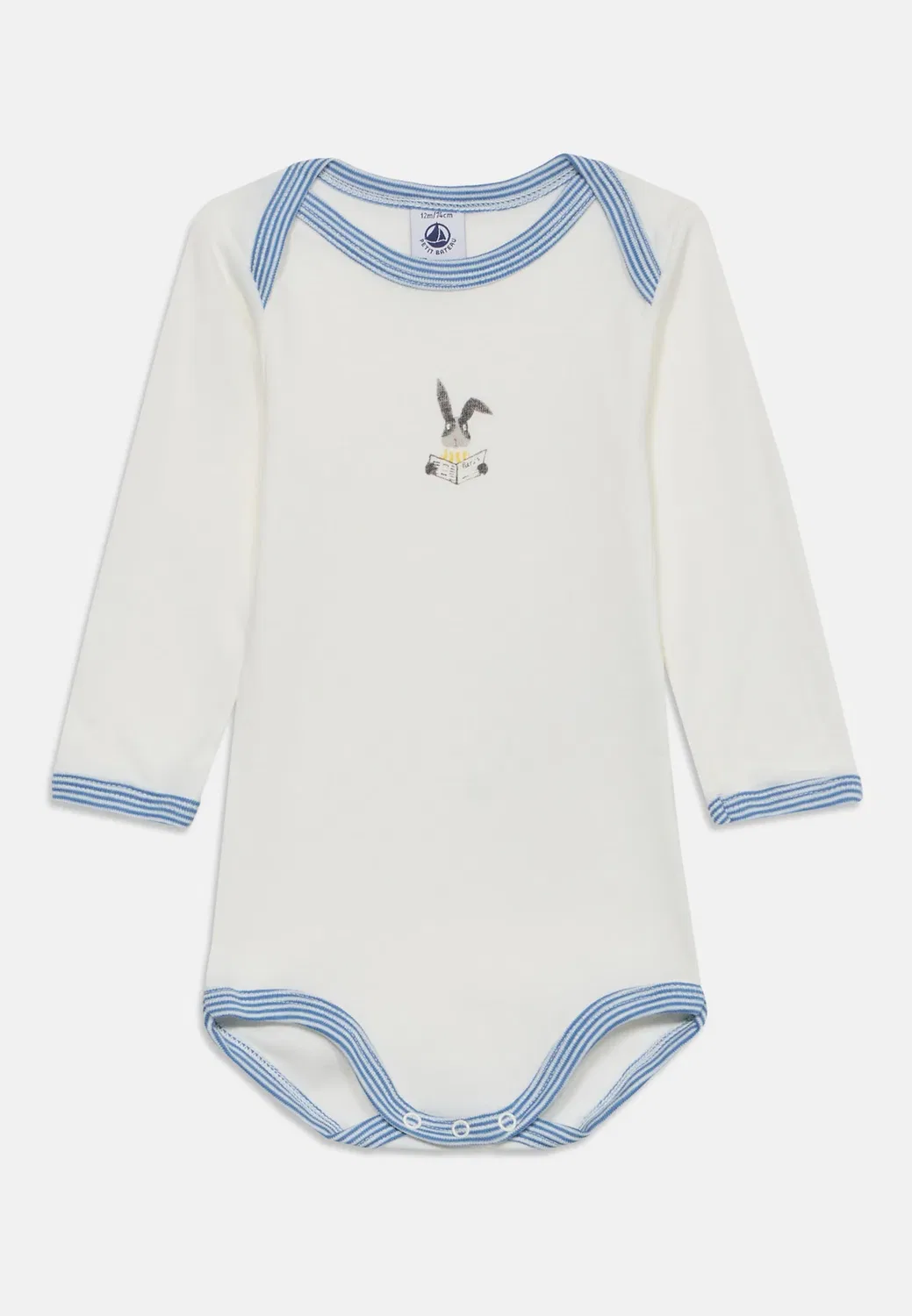 Bebe debout 3 pack унисекс - боди Petit Bateau, White — фото 3