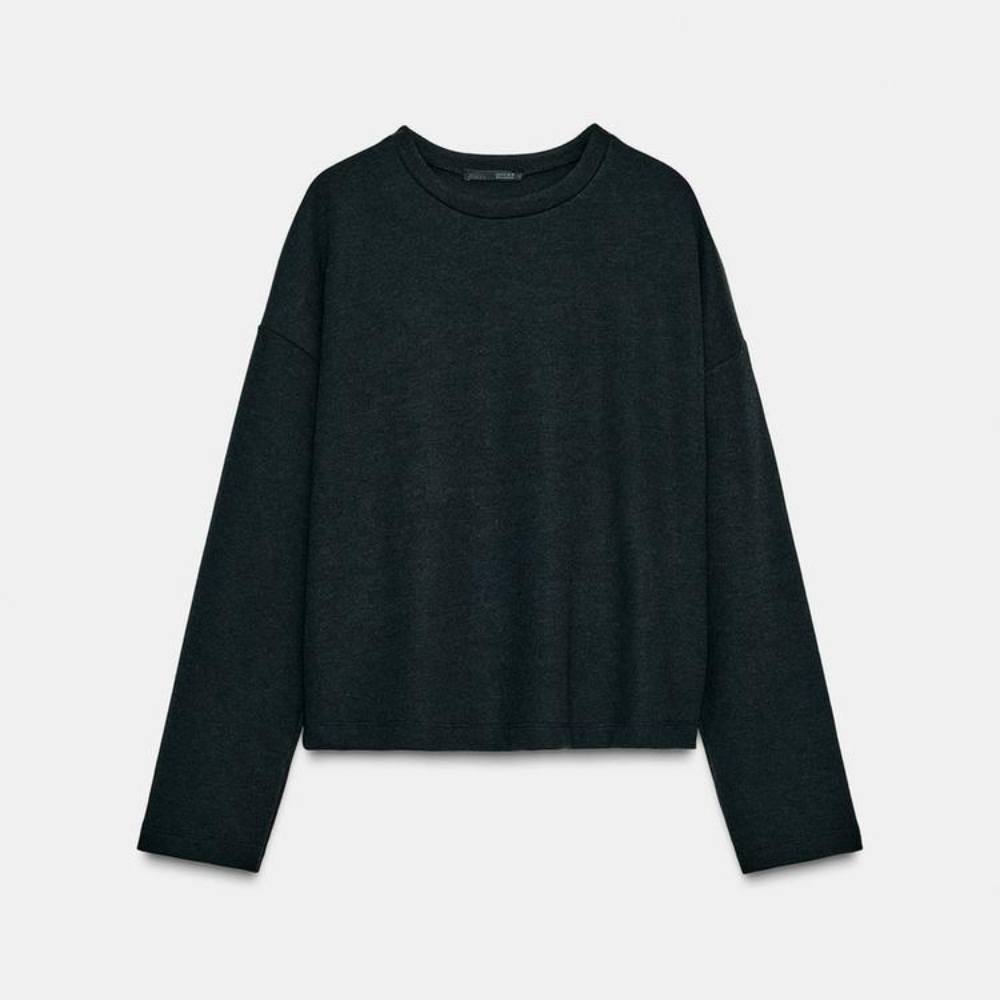 

Топ Zara Soft Long Sleeve, угольно-серый