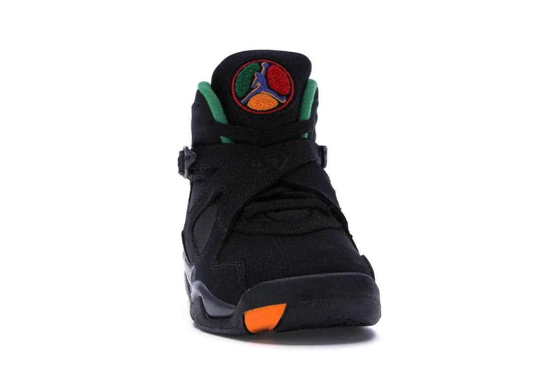 Детские кроссовки с ремешками Jordan 8 Retro Jordan, Black/Light Concord-Aloe Verde — фото 2