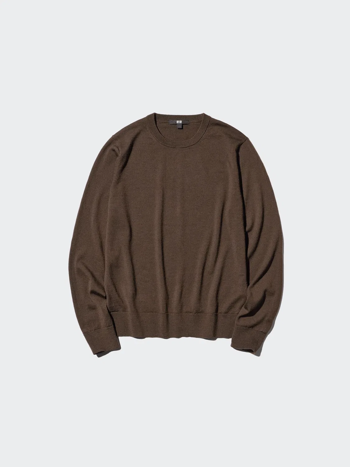 Свитер с длинным рукавом из мериносовой шерсти Uniqlo, темно-серый — фото 4