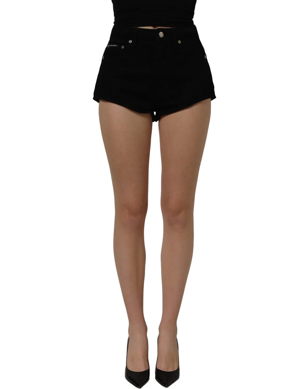 Женские джинсовые шорты с логотипом Hot Pants Dolce & Gabbana, Dark Gray — фото 3