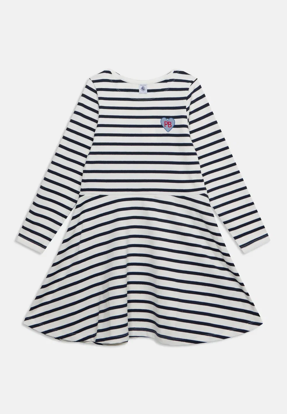 Трикотажное платье Petit Bateau, Marshmallow/Smoking — фото 3