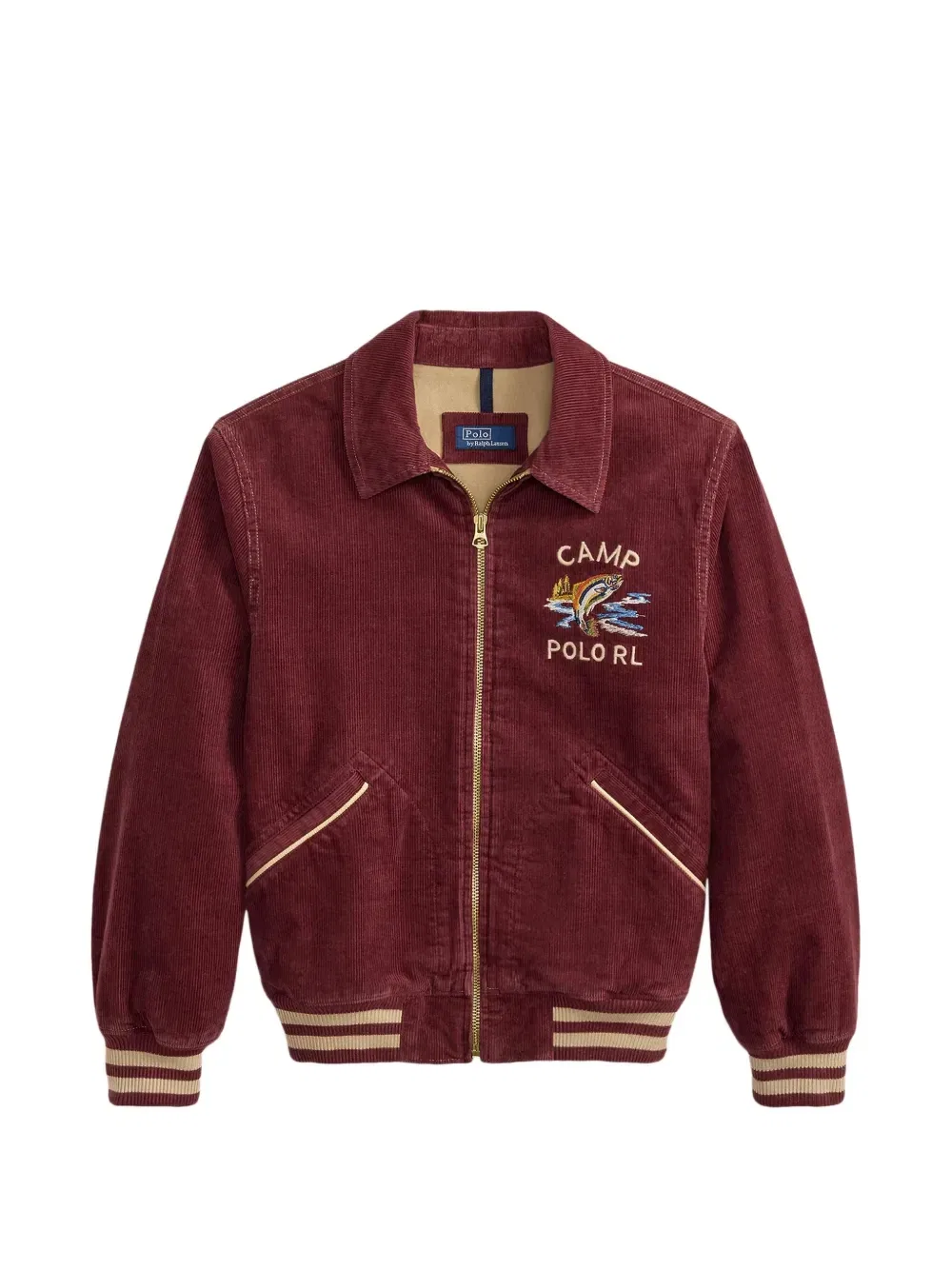 Вельветовая куртка с вышивкой Polo Ralph Lauren Kids, красный