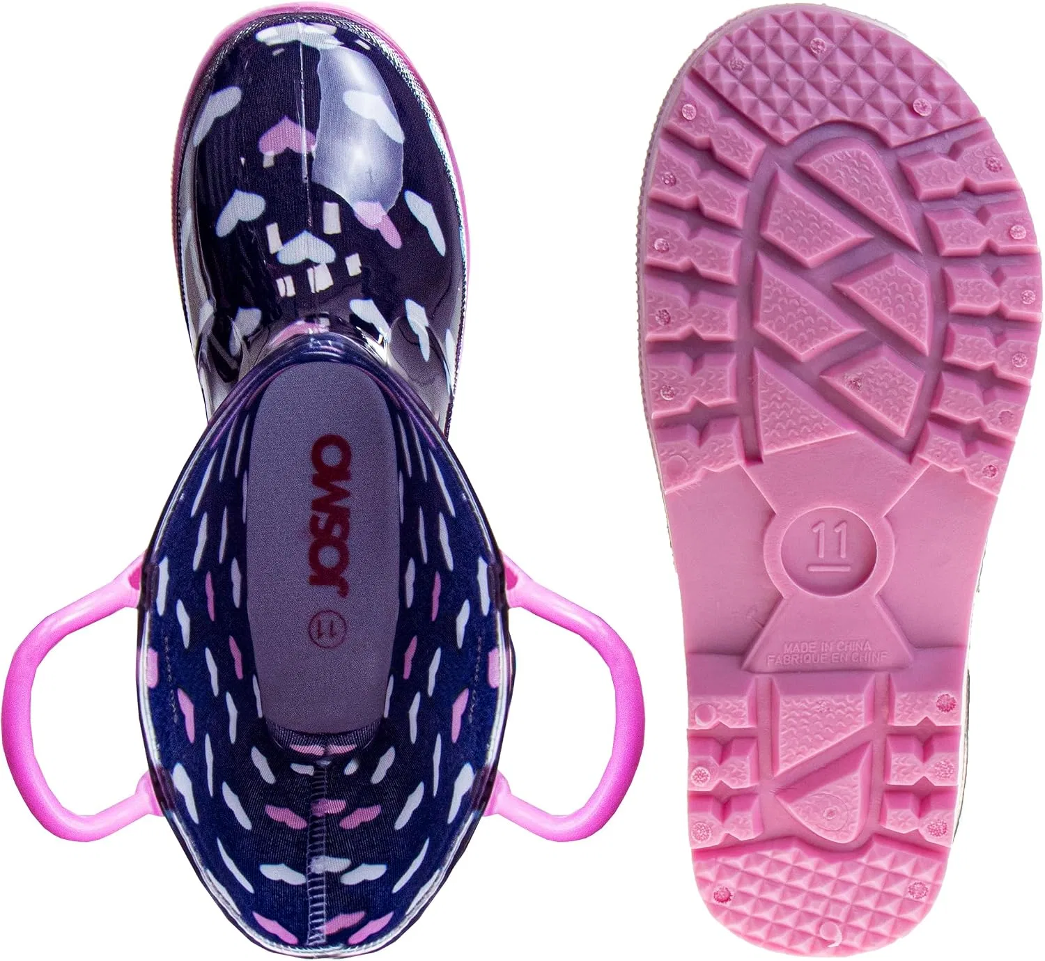 Детские резиновые сапоги с принтом Josmo, Navy Pink — фото 4