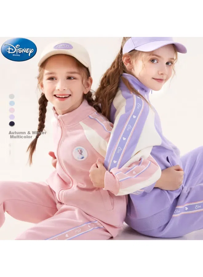 Спортивный костюм для девочек с длинным рукавом комплект Disney, розовый — фото 2
