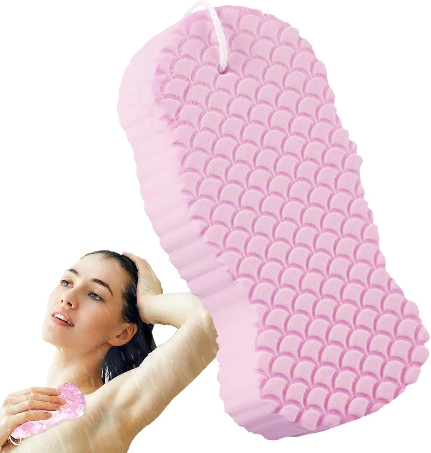 Мочалка для душа 3D, Yonuaret, 1 шт, 13.5x6.7x2.6 см, Rosa