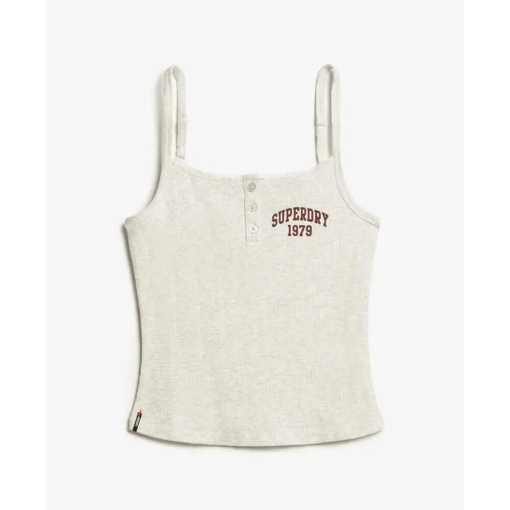Женский топ на пуговицах с принтом Athletic Essentials Superdry, Grau