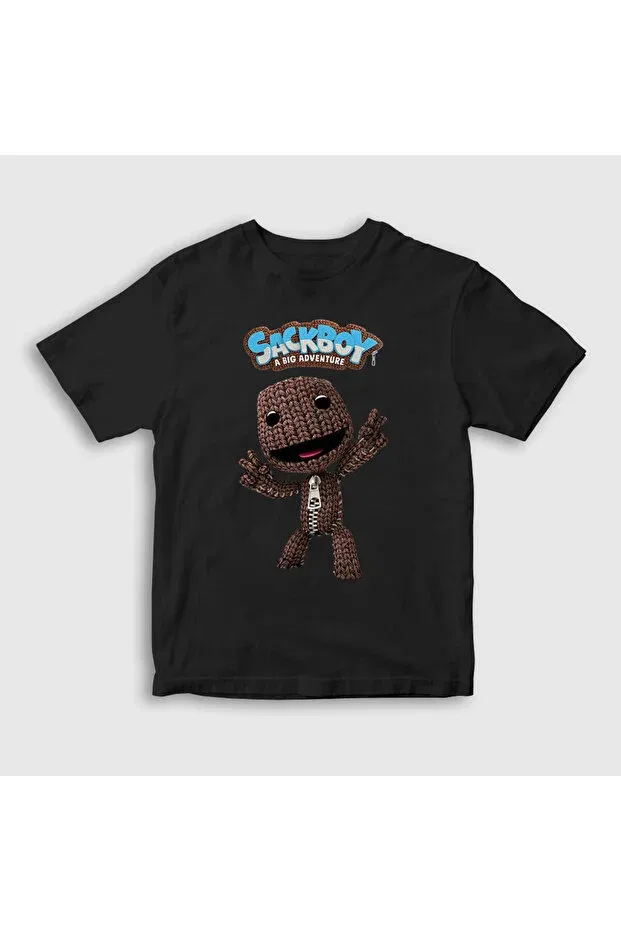 Детская футболка с принтом Sackboy A Big Adventure T-Shirt Presmono, Black
