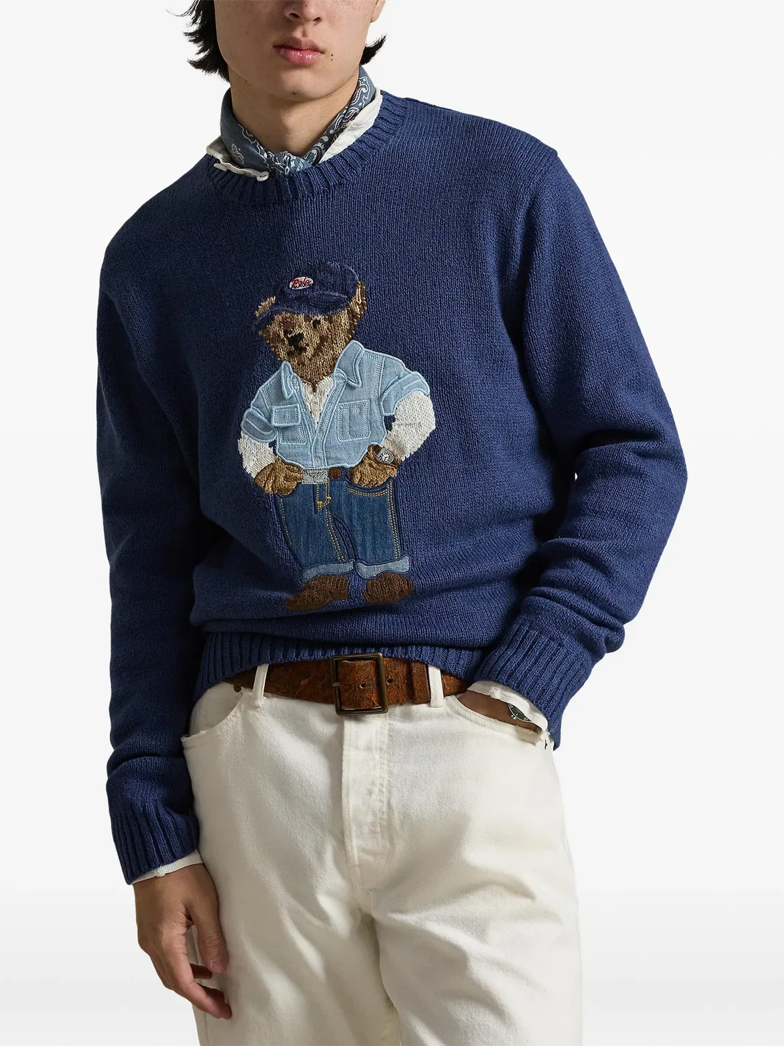 Polo Ralph Lauren Джемпер с вышитым медведем, синий — фото 2