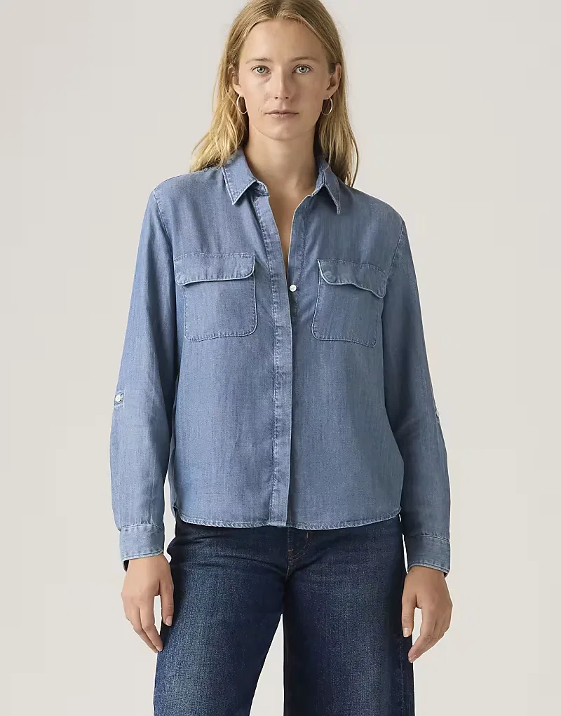 Рубашка-рубашка Levi's Elaine в стиле милитари, синий