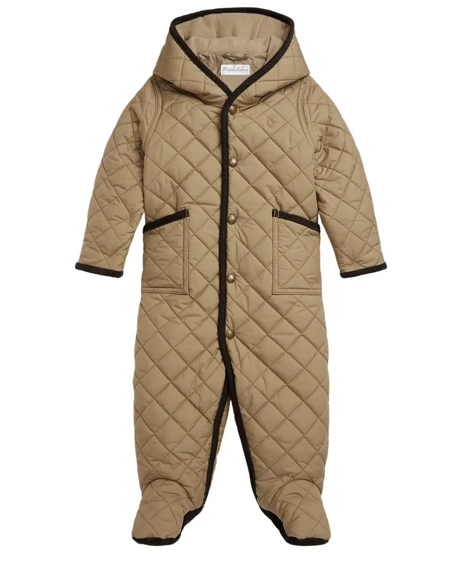 Комбинезон-конверт с капюшоном, стеганый, с длинным рукавом Polo Ralph Lauren, Khaki