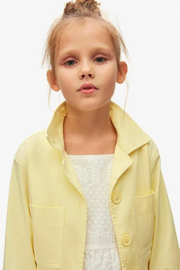 Детская куртка из сердолика для девочек 4-8 лет, желтая Generic Brands — фото 2