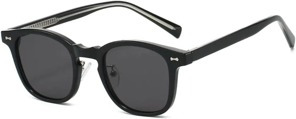 

Квадратные солнцезащитные очки для женщин в винтажном стиле с заклепками, модные мужские солнцезащитные очки с защитой от УФ-излучения UV400 UATXTAU, Black Grey