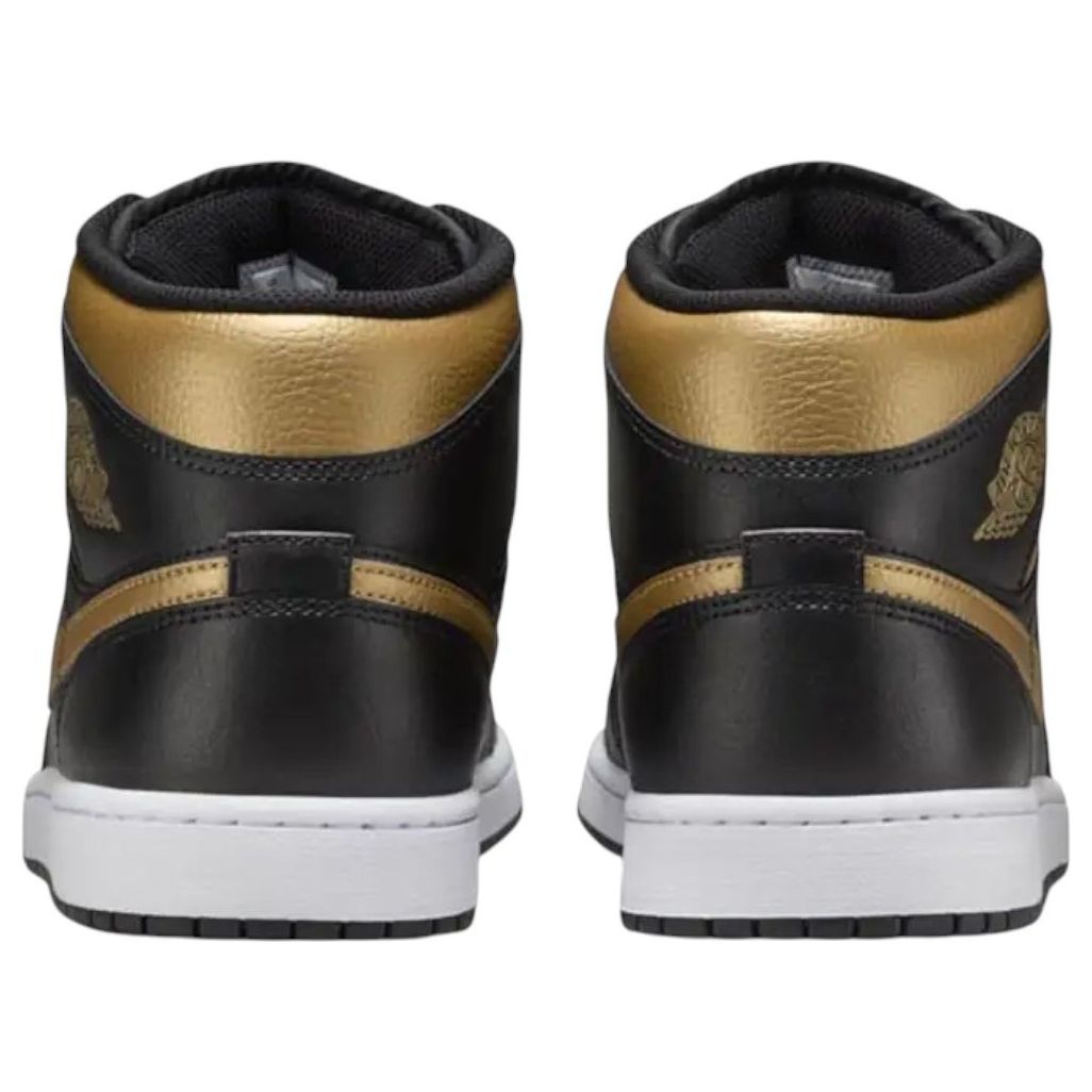 (GS) Air Jordan 1 Mid 'Black Metallic Gold' — фото 4