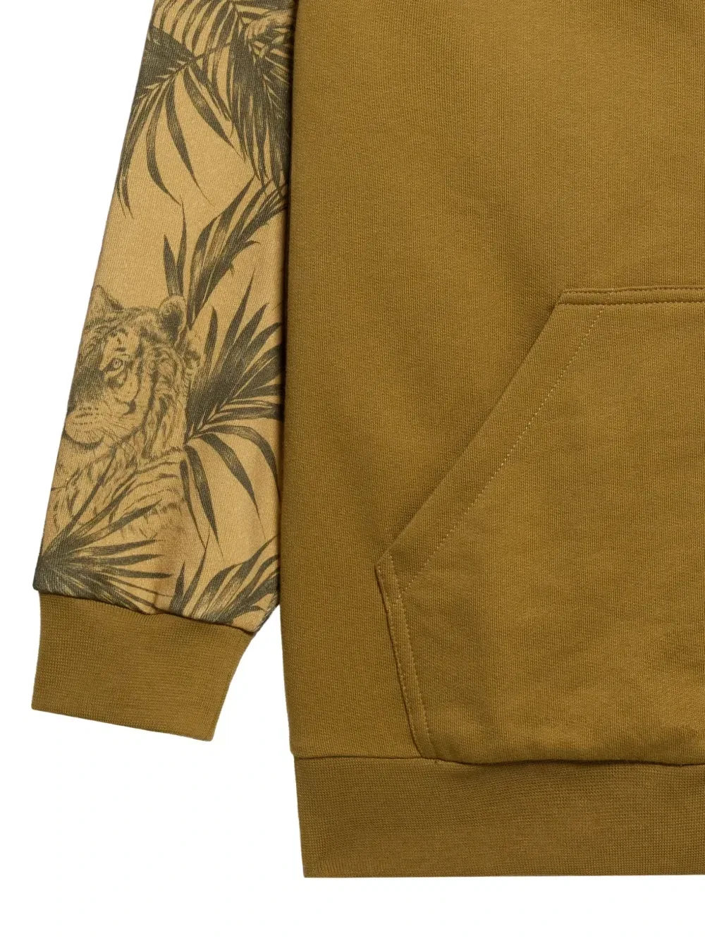 Худи с вышитым логотипом и тигровым принтом Roberto Cavalli Junior, зеленый — фото 4