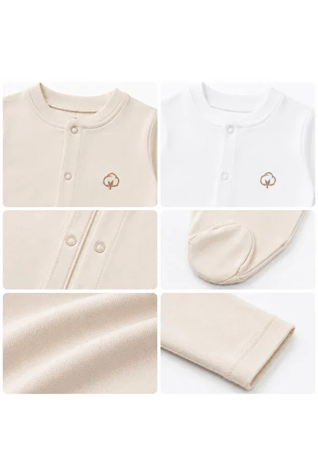 Детский комбинезон для новорожденных хлопковый Basics Fyb, Cream-Beige — фото 3