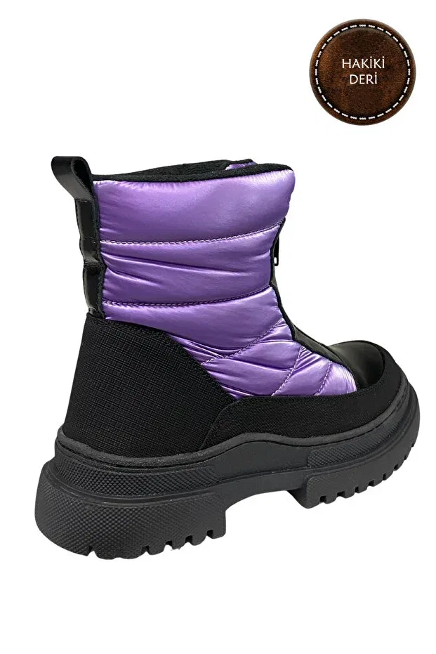 Детские ботинки для девочек на липучке Şenler Bebe World Kids, Lilac Black — фото 3