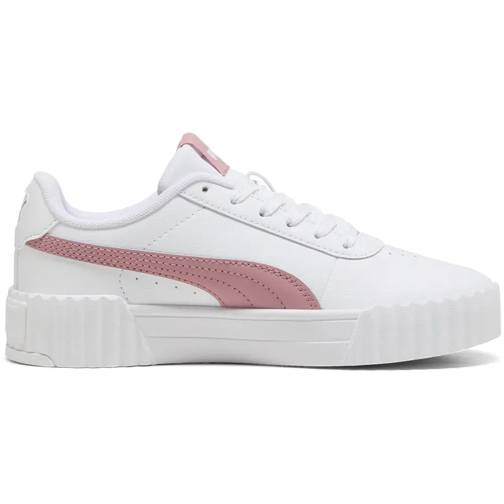 Детские кроссовки для девочек с кожаным верхом Carina 3.0 Puma, White