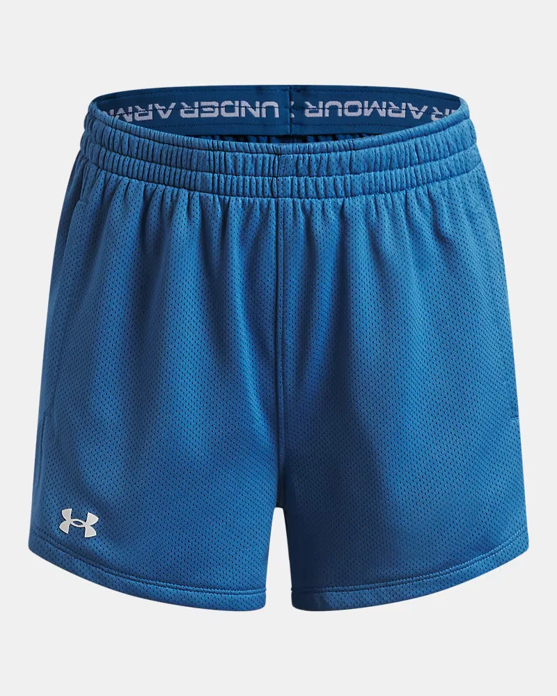 Шорты с длиной по внутреннему шву 6 см из дышащей двойной сетки UA Tech Mesh Play Up UnderArmour, Aegean Blue/White