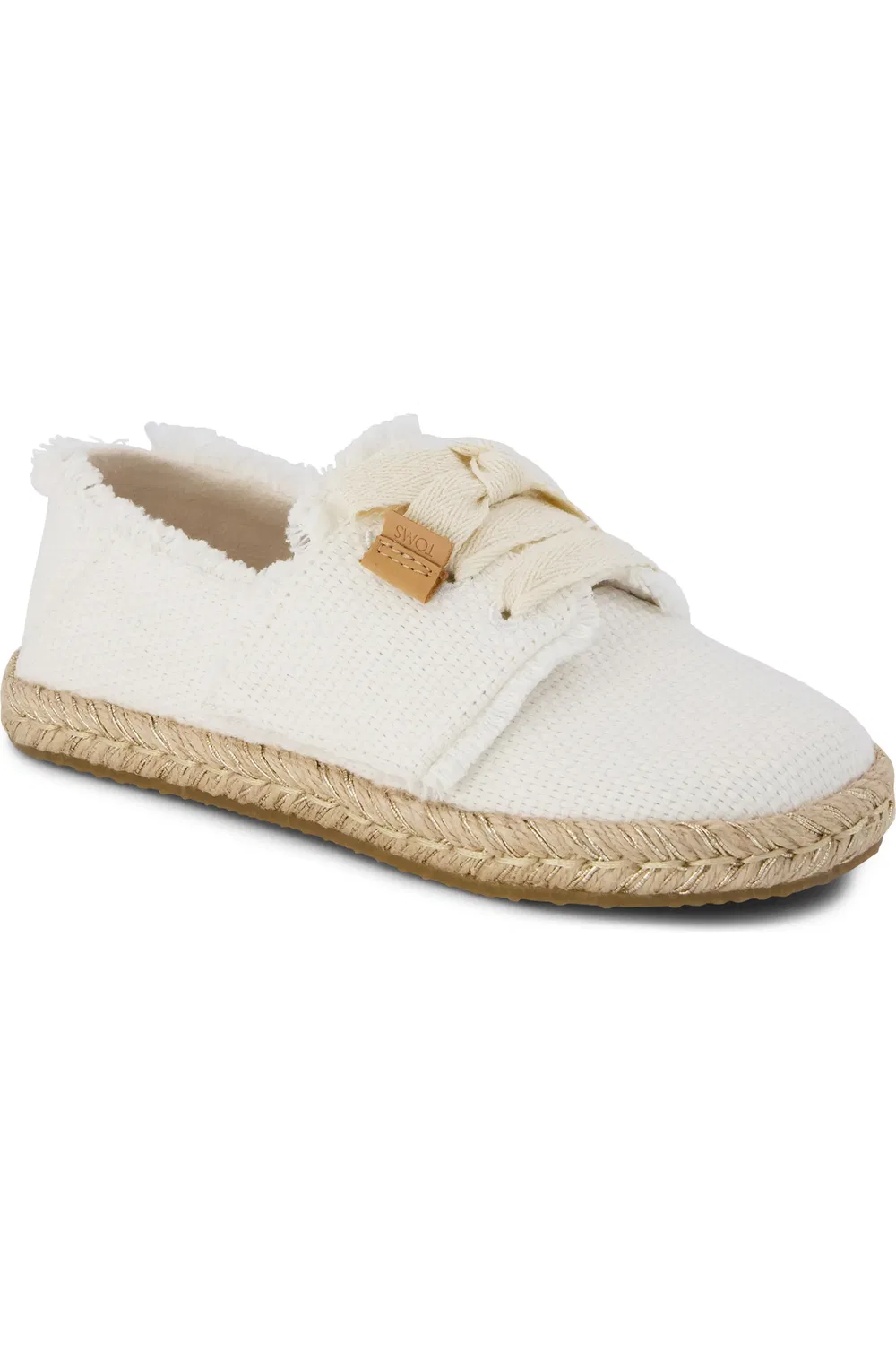 Кроссовки детские эспадрильи на шнуровке Carolina TOMS, белый